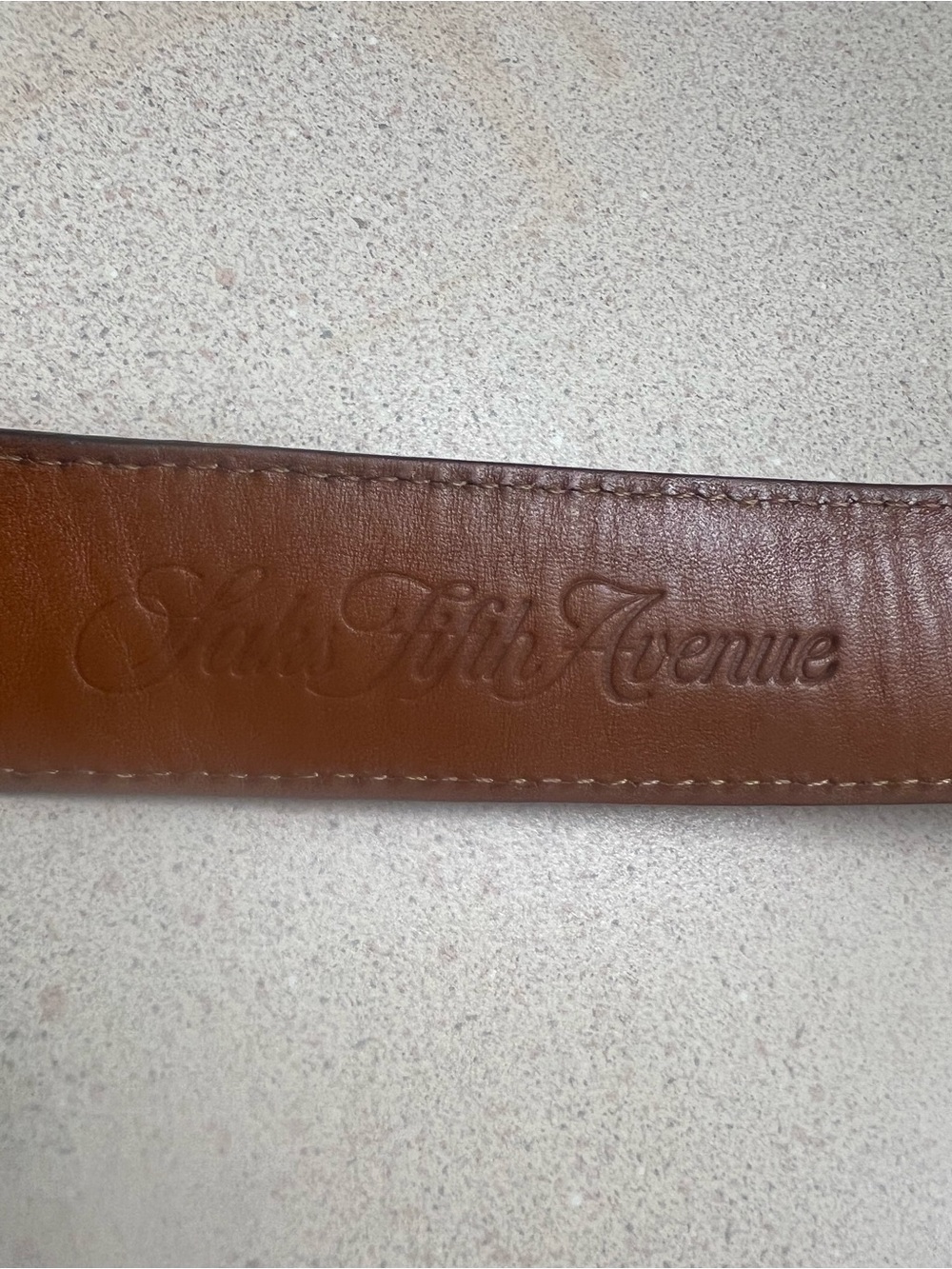 Saks Fifth Avenue: Brown Croc-Embossed Leather Men’s Belt - Picture 2 of 6